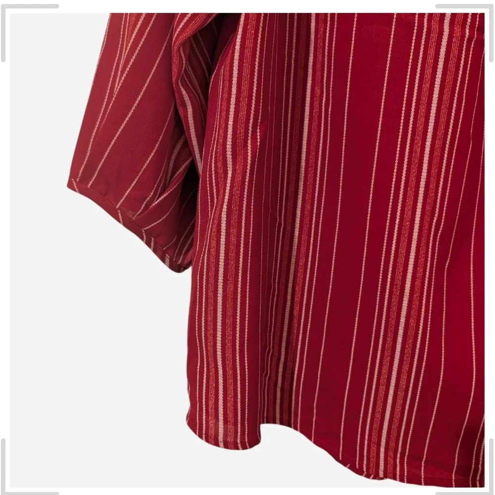 Pre-owned Elegant Red Striped Blouse - Picture 3 of 8